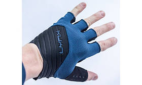 Велоперчатки Lynx Expert Blue унісекс без пальців з вентиляцією для велоспорту влітку