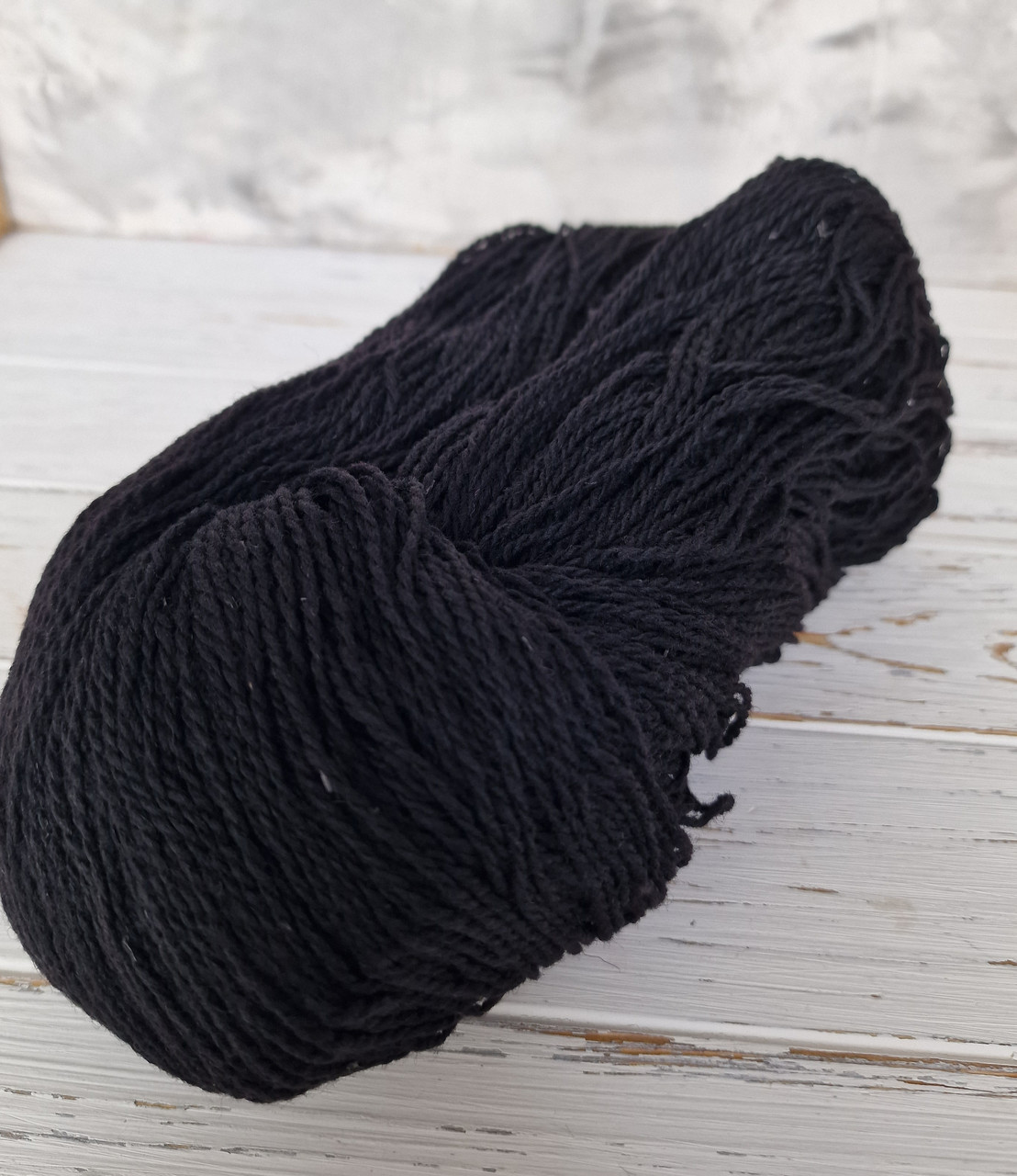 Пряжа шерсть мериноса 100%, чорний, фото 1