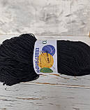 Пряжа шерсть мериноса 100%, чорний, фото 2