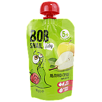 Пюре фруктове (дитяче харчування) яблуко-груша Равлик Боб Bob snail 90g 10шт/ящ (Код: 00-00014329)