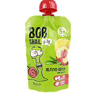 Пюре фруктове (дитяче харчування) яблуко-персик Равлик Боб Bob snail 90g 10шт/ящ (Код: 00-00014330)