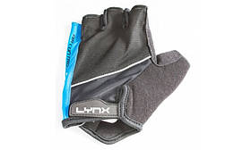 Велоперчатки Lynx Pro BLACK/BLUE з гелевими вставками для велоспорту, унисекс