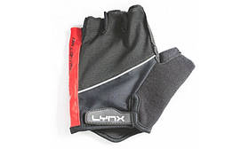 Велоперчатки Lynx Pro BLACK/RED з гелевими вставками для велоспорту, унісекс