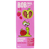 Цукерки натуральні яблуко-малина Равлик Боб Bob snail 30g 24шт/ящ (Код: 00-00014335)