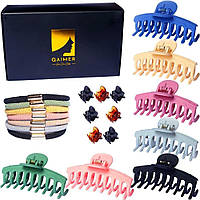 Hair Claws Clips для жінок Густе волосся - QAIMERs Подарункова коробка містить 7 шт 3,6 дюймові матові шпильки для волосся жіночі,