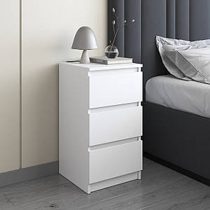Тумба приліжкова VAYS, в спальню, сучасна, 3 шухляди, без ручок R-30