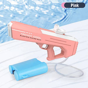Водний дитячий автомат Акула з акумулятором та Рюкзаком для води Рожевий Shark Electric Water Gun W-Y10