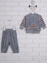 Спортивний костюм сірий велюр 74