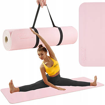 Коврик (мат) для йоги та фітнесу 4FIZJO TPE 1 см 4FJ0200 Pink/Grey .
