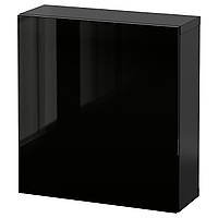 Комбинация настенных шкафов IKEA БЕСТО, черно-коричневый, Сельсвикен черный, 60x22x64 см, 894.296.68