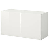 Комбинация настенных шкафов IKEA БЕСТО, белый, Сельсвикен глянец, 120x42x64 см, 894.407.98