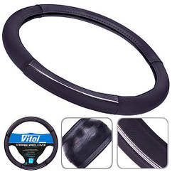 Обплетення чохол на кермо розмір S 35-37см 080204/17003 BK S черн авто автомобіля