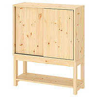 Книжный шкаф с раздвижными дверцами IKEA ИВАР, сосна, 80x30x97 см, 294.946.47