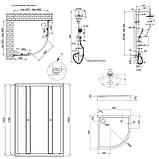 Готове рішення Qtap 1: Душ. кабіна півколо., 90x90 + Піддон + Душ. панель, фото 2