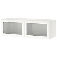 Стеллаж с дверью IKEA БЕСТО, белый, Оствик белый, 120x42x38 см, 794.262.03