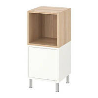 Комбинация шкафов с ножками IKEA ЭКЕТ, белый, под беленый дуб, 35x35x80 см, 192.864.13