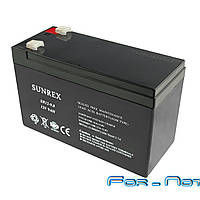 Акумуляторна батарея для ДБЖ АКБ SUNREX SR12-9, Ємність: 9 Ah, 12 V, 2.44kg, AGM battery, розміри: 151х65х94 мм (ІБП UPS)