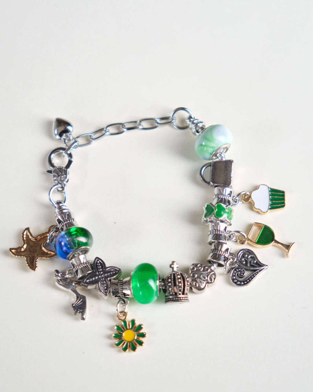 Набір для створення шарм браслетів для дівчаток у стилі ПАНДОРА 65 деталей Аквамарин - фото 2 - id-p1926508135