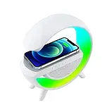 Нічник лампа Smart Light Sound Machine з бездротовою зарядкою Bluetooth колонкою G-Smart Док-станція, фото 8