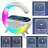 Нічник лампа Smart Light Sound Machine з бездротовою зарядкою Bluetooth колонкою G-Smart Док-станція, фото 6