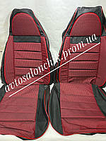 Чехлы сидений на Славуту ЗАЗ 1103 кожзаменитель с тканью ПИЛОТ красные