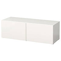 Стеллаж с дверью IKEA БЕСТО, белый, Сельсвикен глянец, белый, 120x42x38 см, 890.474.43