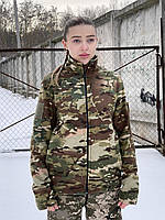 Тактическая женская флиска мультикам, Теплая армейская кофта для девушек на молнии флис