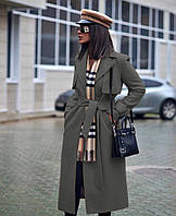 Стильное модное осеннее женское пальто Длина 114см Кашемир на подкладе 42-44,44-46 Цвета 3 Графит
