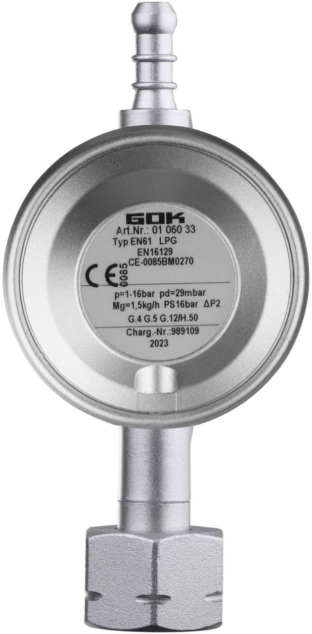 GOK Редуктор газу низького тиску, тип Kombi (тип Shell та KLF, укр. та євростандарт), 29 бар, 1.5 кг/год,