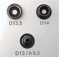 Кнопка Каппа нержавеющая, система 61 (3 части), никель