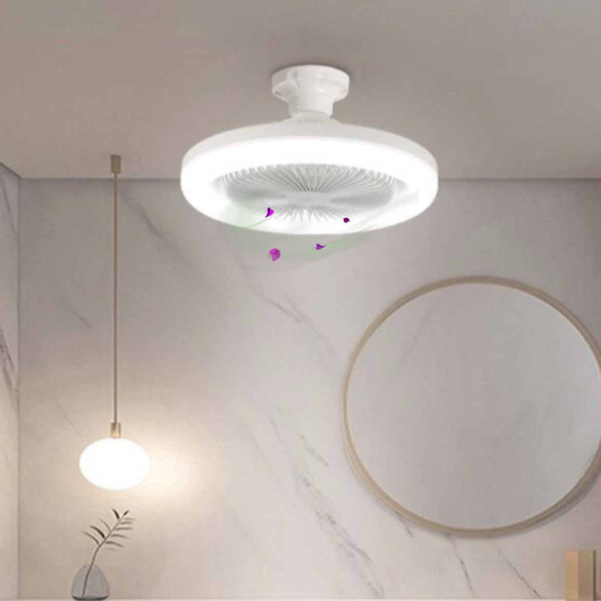 Лампа світлодіодна з вентилятором LUMINARIA FAN LAMP 24 W+4W R270 E27 4000K ON/OFF WHITE 220V IP20