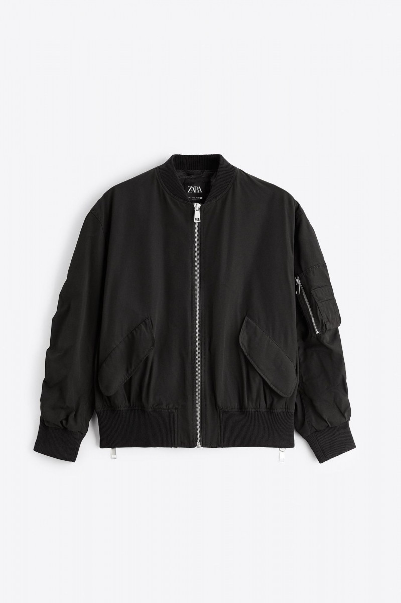 Zara black bomber hotsell