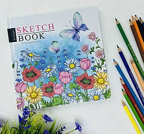 Скетчбук 20*20 см 24 аркуші Тверда обкл. Чистий аркуш 9456 Mandarin