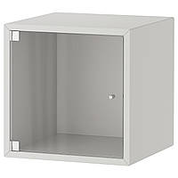 Настенный шкаф IKEA ЭКЕТ, застеклить дверь, светло-серый, 35x35x35 см, 393.363.65