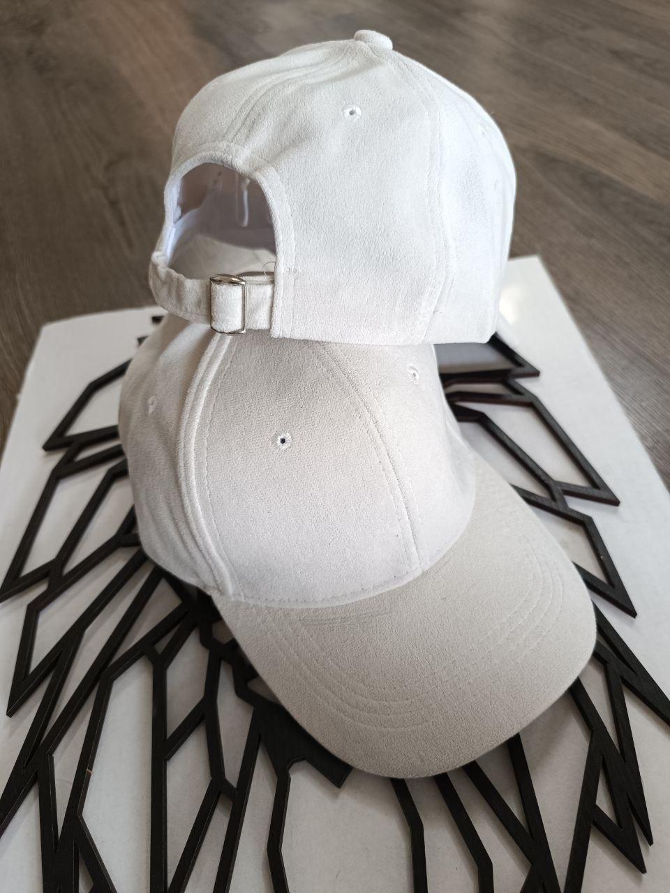 Кепка Бейсболка Чоловіча Жіноча оксамит однотонний молочний колір