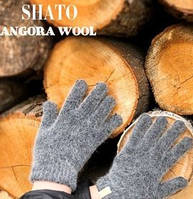 Перчатки женские тёплые с шерстью ангоры 042 ANGORA LINE SHATO тёмно-серые