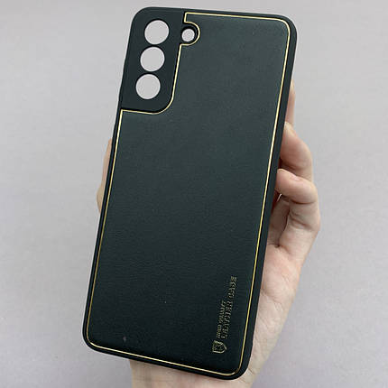 Чохол для Samsung Galaxy S21 Plus шкіряний матовий чохол на телефон самсунг с21 плюс чорний u9h, фото 1