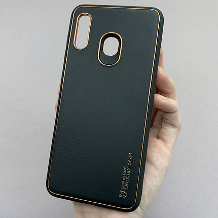 Чохол для Samsung Galaxy A30 шкіряний матовий чохол на телефон самсунг а30 чорний u9h, фото 1