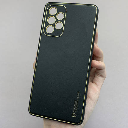 Чохол для Samsung Galaxy A73 5G шкіряний матовий чохол із захистом камери на телефон самсунг а73 5г чорний u9h, фото 1