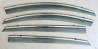 Дефлекторы окон ветровики на KIA КИА Optima -2011 K5 ASP с молдингом нержавеющей стали