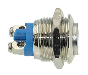Кнопка антивандальная d18mm різьблення 16mm h25mm 2 контакти під гвинт