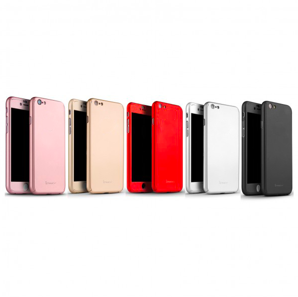 3D Чохол бампер 360° + захисне скло в подарунок Iphone 6+/6s+ протиударний чохол для айфона 6 плюс Чорний
