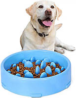 Petmax Slow Food Bowl Миска-лабиринт для медленного кормления собак Цвет: голубой