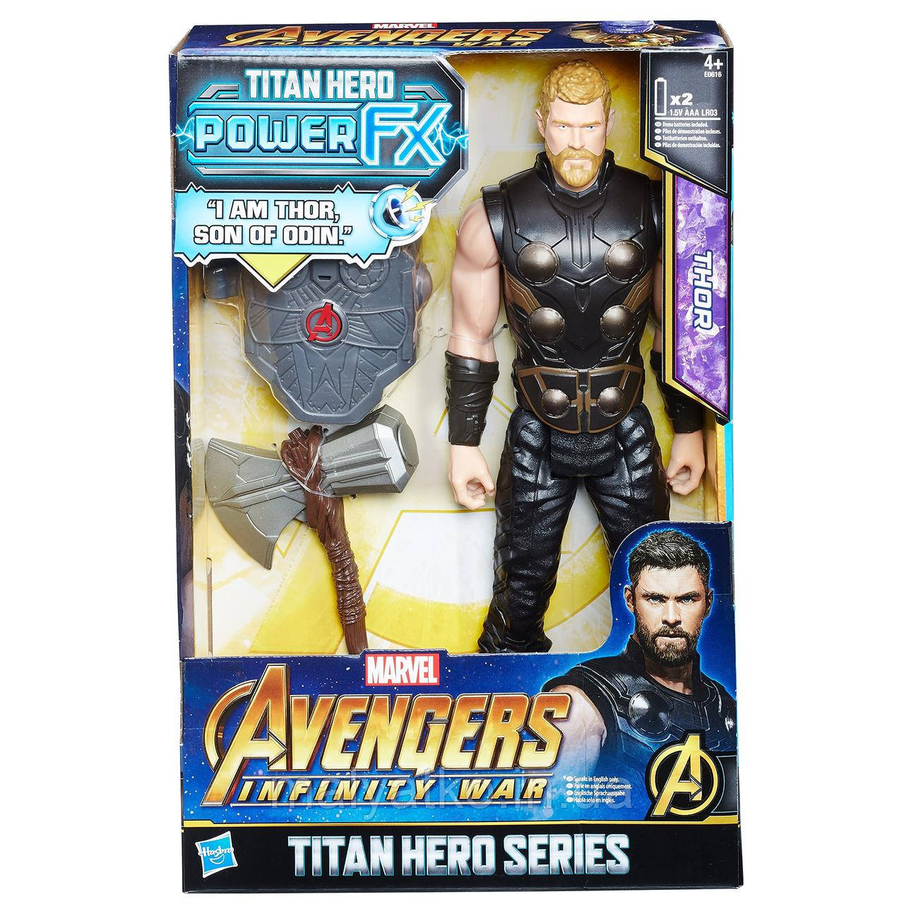 Іграшка Hasbro Тор із молотом 30 см Месники — Thor, Titan Hero Power FX, Avengers