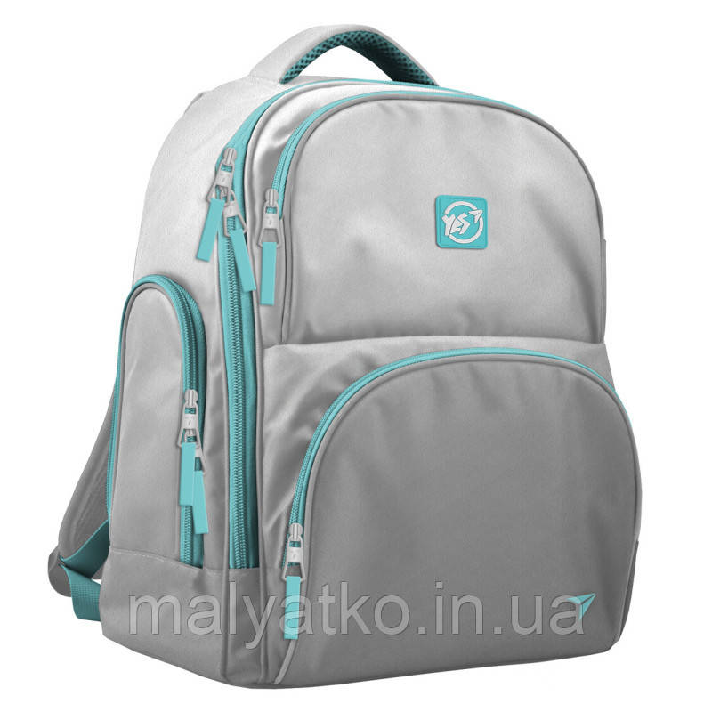 *РЮКЗАК ШКІЛЬНИЙ "YES" S-30 558455 JUNO MAX "COLLEGE" СРІБНИЙ