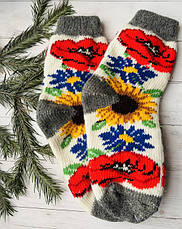 Шкарпетки з овечої шерсті квіти, орнамент, звірі