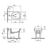 Біде підлогове Qtap Presto 540х340х400 White QT24441217C, фото 2