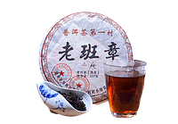Крепкий чёрный китайский чай Пуэр Шу 2007 года настоящий Lao Banzhang Юньнань, прессованный блин 357г
