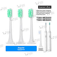 3 шт. Насадки зубной щетки Xiaomi MiJia Sonic T300 T500 Sound Toothbrush Regular - Зеленый 235401P