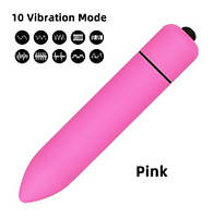 Міні Вібропуля Вібратор, 10 режимів (1ААА) pink